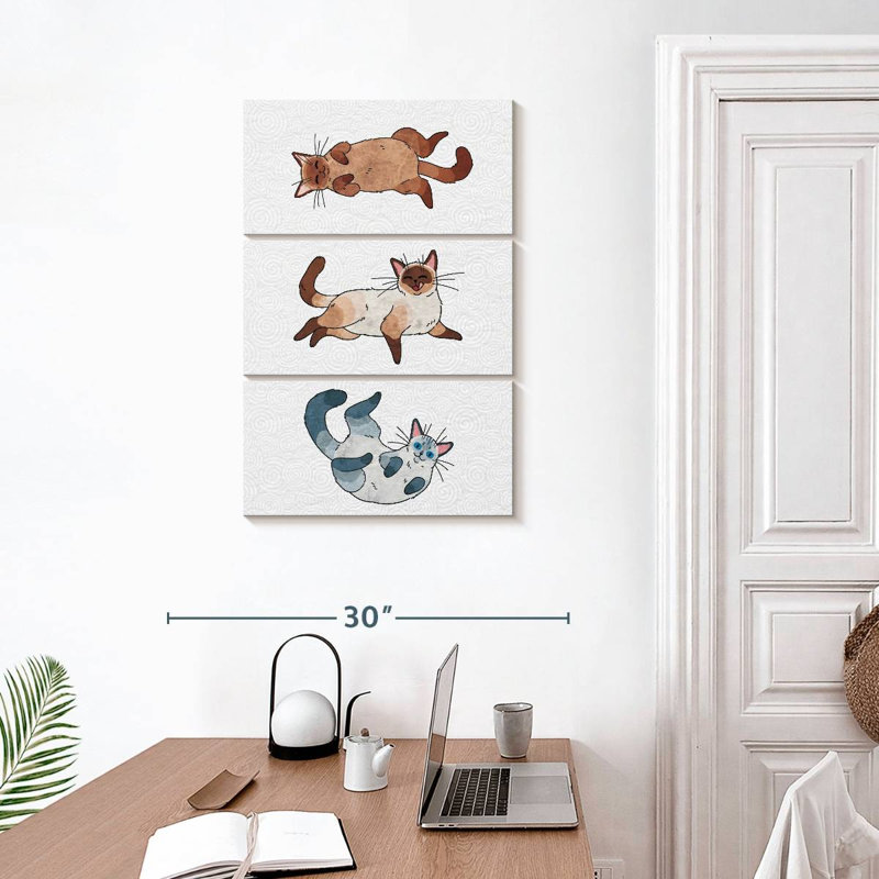 Trio de chats japonais Brampt, H 32 po x l 20 po