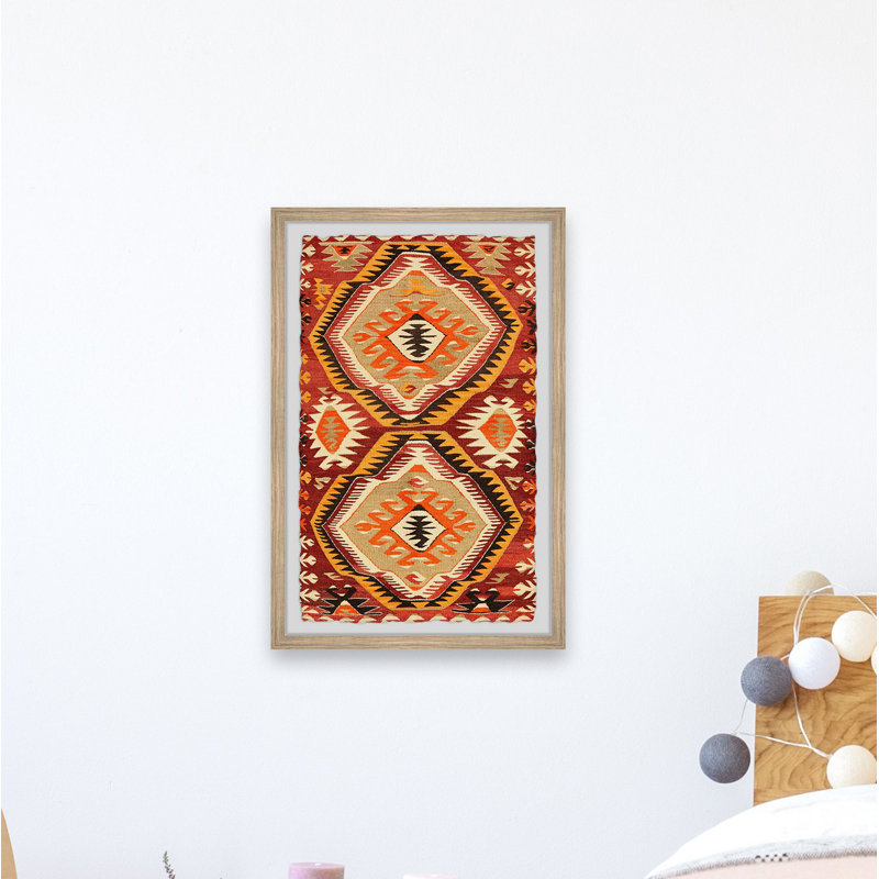 Orange Glow Pattern 1 Piece Single Picture Frame Wall Art, 61cm H x 41cm W x 3.81cm D
