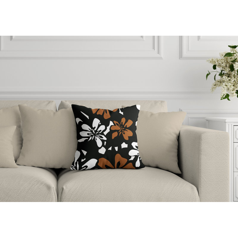 Coussin décoratif intérieur / extérieur Blakely, L 15 po x H 15 po, Noir