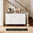 White High Glossy Dresser With Gold Handles & Legs – Modern 6-Drawer Chest, 47" Double Dresser For Bedroom Storage, Glam White And Gold Furniture Organizer, Elegant Modern Bedroom Dresser For Clothes & Accessories-262881787