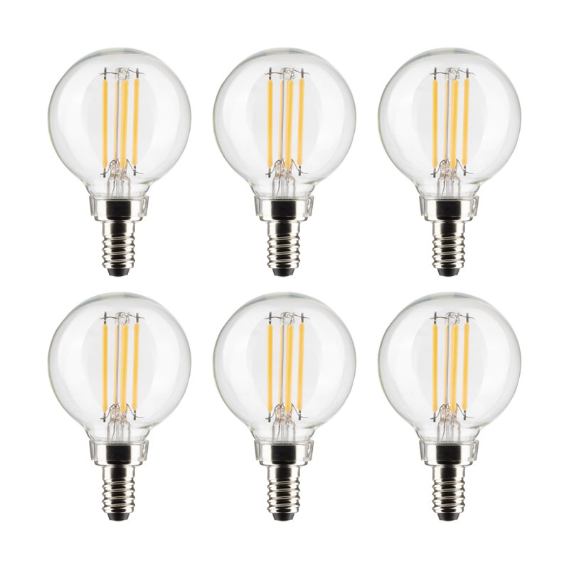 4 Watt (40 Watt Equivalent), G16.5 LED, Dimmable Light Bulb, E12/Candelabra Base, 2700K