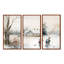 Enfants jouant au hockey en hiver II - ensemble d'art mural moderne sur toile-88085933-88085934