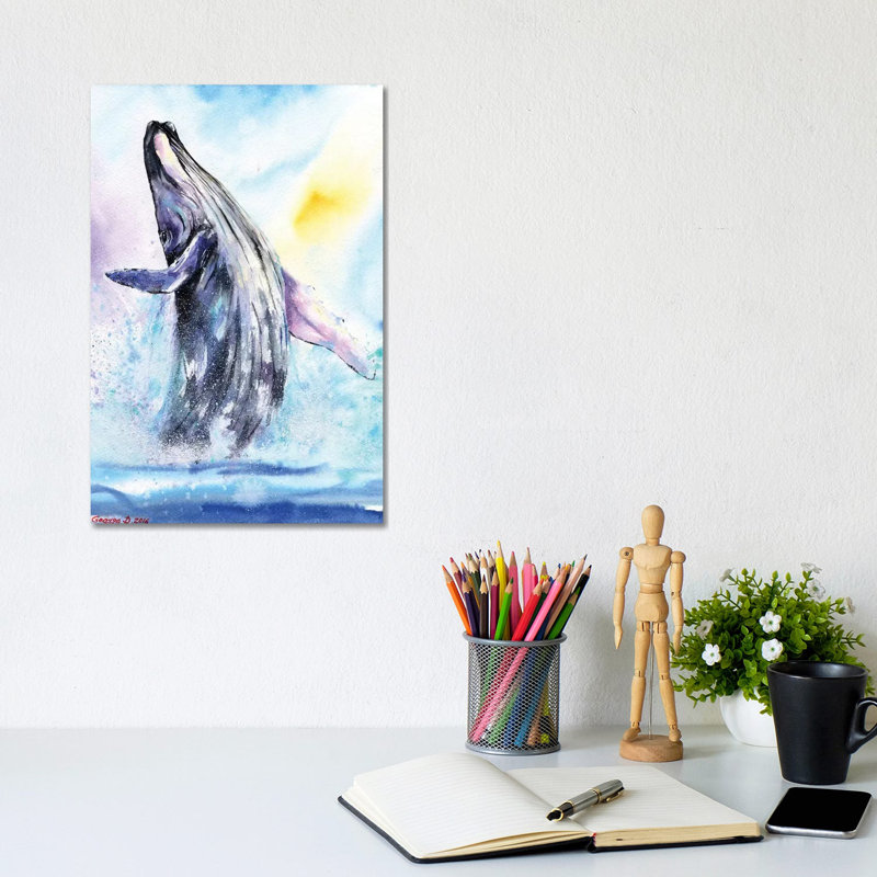 Whale by George Dyachenko - Wrapped Canvas Painting, 20.32 cm H x 30.48 cm W