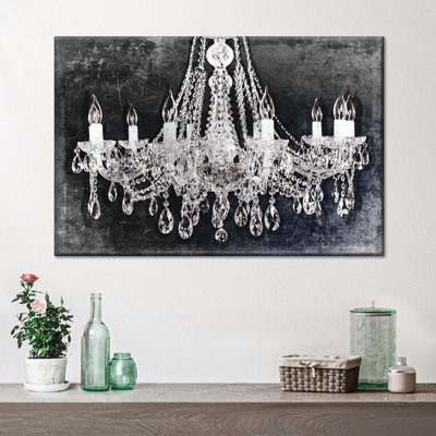 Grunge Crystal Chandelier Canvas Print