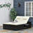 197cm Long Reclining Double Chaise with Cushions and Table