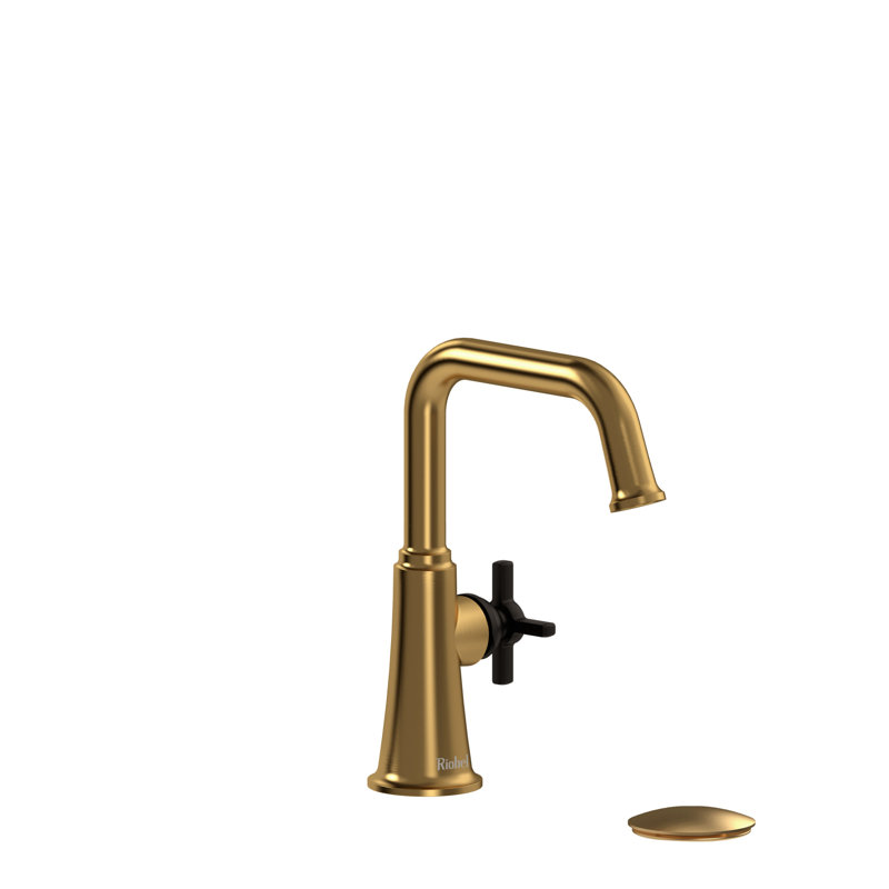 Momenti™ Single Hole Bathroom Faucet with Drain Assembly and U-Spout, Chrome, Cross 2