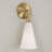 5" W x 13.5" H 1-Light Cone Sconce in Matte Brass with Tapered Soft White Glass and Tapered Backplate-123843790