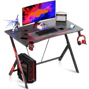 SEDETA White Gaming Desk 78.8'' with LED Lights, Hutch and Storage Shelves,  Computer Desk with Monitor Stand, Large PC Gamer Desk Workstation