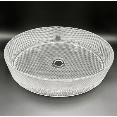 20" Luxe Texture Glass Vessel Sink