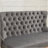 Velvet Double Dining Loveseat Bench, Kitchen & Dining Seating, 2-Seat Tufted Bench W/Handmade Buttons, Wing Back, Brushed Silver Stainless Steel Legs, Mid Century Modern,Single Pack,Gray-1628765552