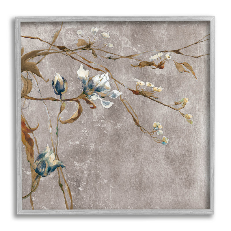 Art traditionnel de giclée de boutons de fleurs par Liz Jardine, H 12 po x l 12 po x P 1,5 po, Giclée encadrée noir minuit