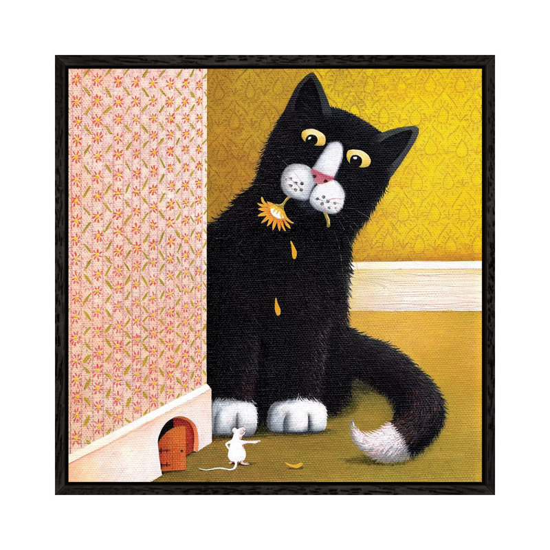 A Wee Crush by Vicky Mount - Painting on Canvas, 66.04cm H x 66.04cm W x 3.81cm D, Black Framed