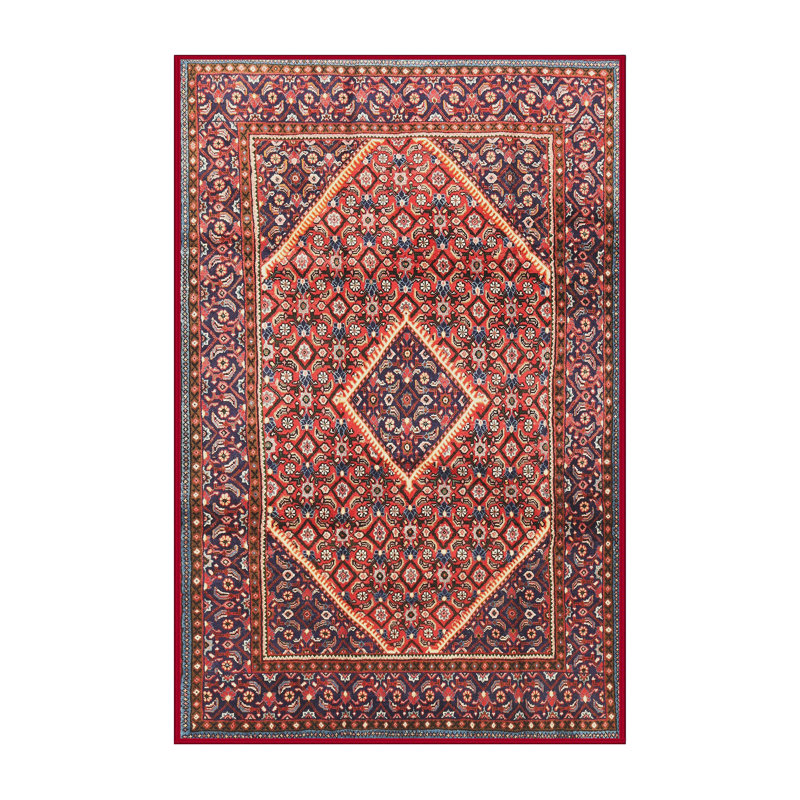 Tapis de style oriental rouge, Rectangle 5 pi x 7 pi