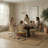 Extendable Round Dining Table Set With 6 Cane Back Cantilever Chairs-885951925