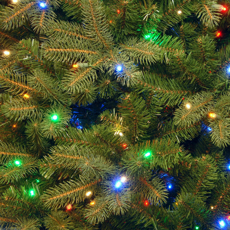 Downswept Douglas Artificial Fir Christmas Tree with Dual Color LED Lights, 9' H