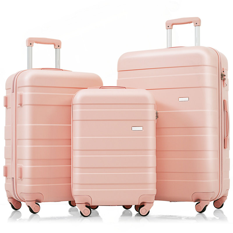 Ensembles de bagages New Model ABS Hardshell 3Pcs Clearance Lards Hardside, Rose