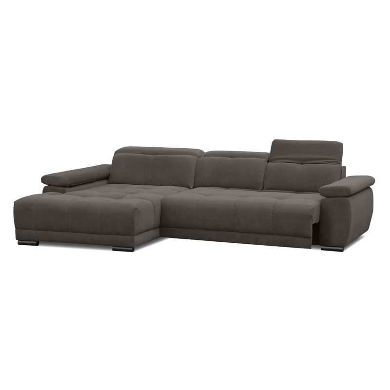 Jafiya 4 Seater Velvet Sofa Bed, Stone, Left Hand Facing