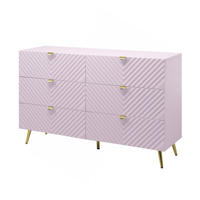 Commode rose à finition ultrabrillante