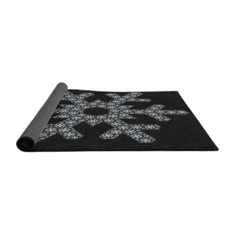 Tapis noir/gris à motifs, Carré 8 pi