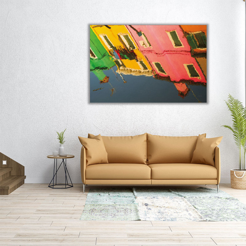 Reflections of Burano X - reproduction d'art sur toile, H 12 po x l 18 po