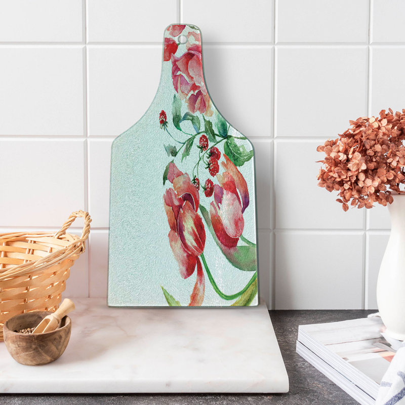 Planche à découper en verre trempé aquarelle Ambesonne