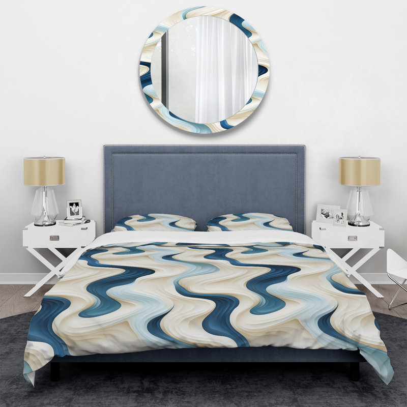 Sculptural Simplicity I Floral Duvet Cover, Queen Duvet Cover + 2 Standard Shams