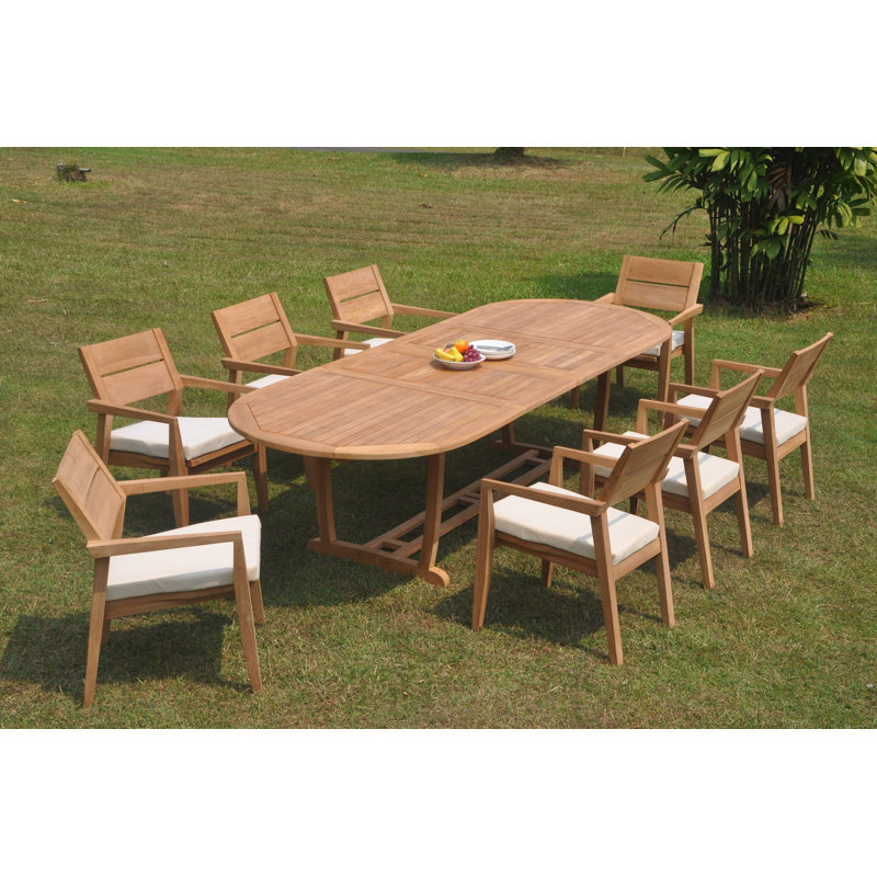 Ensemble de salle à manger 10 personnes Crewellwalk, H 30,5 po x L 94 po x l 40 po, Ensemble de 8