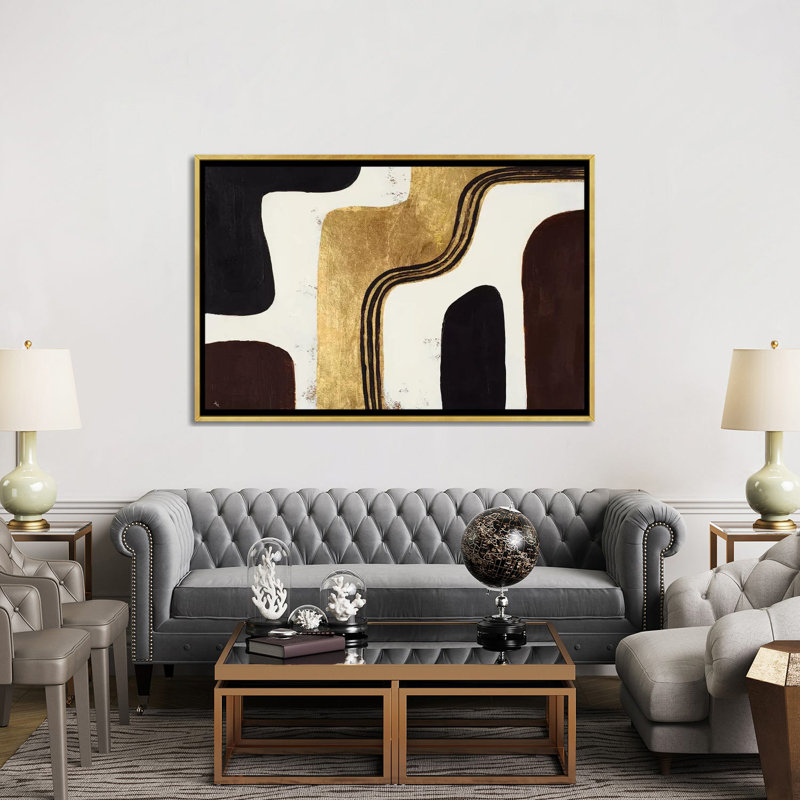 « Retro Africa » par Patricia Pinto-impression, H 60 po x l 40po x P 1,5 po, Toile encadrée d'or, Pas de tapis