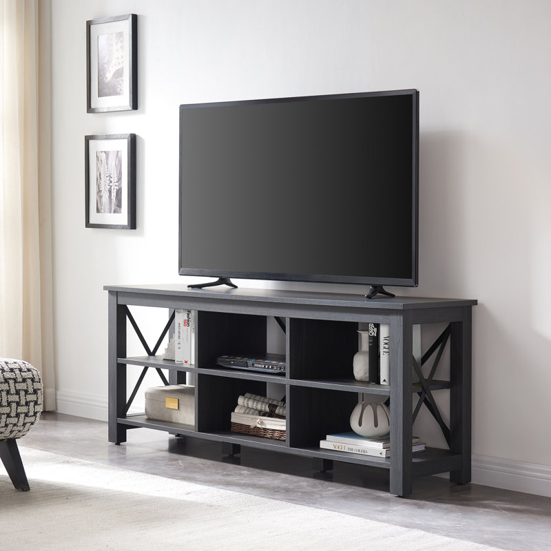 Meuble télé pour téléviseur de 65 po ou moins Sawyer, Gris anthracite