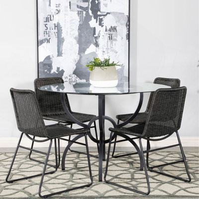 Gunmetal 48-inch Round Dining Table