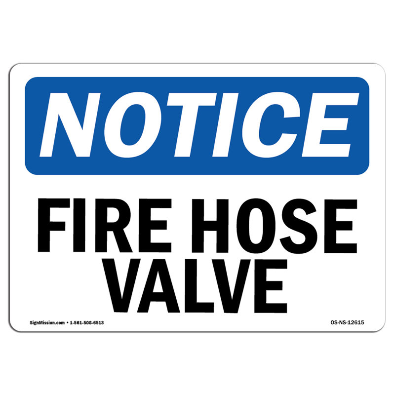 Fire Hose Valve Decal 7" X 5"