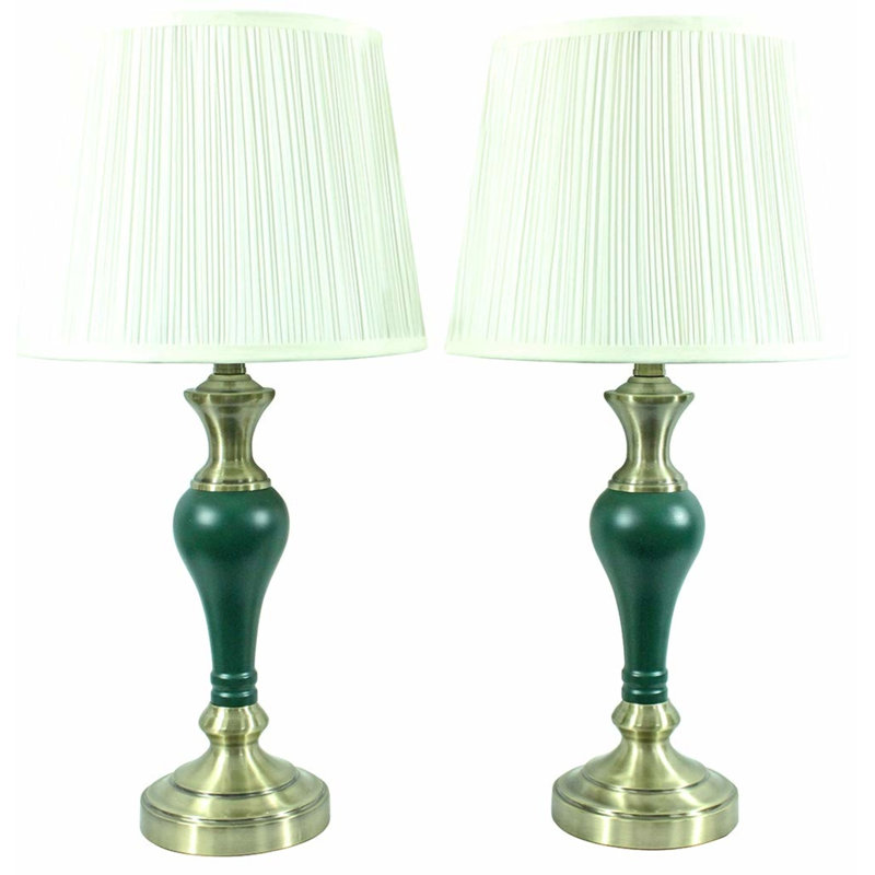 Ensemble de lampe de table 25" brookhaven, Vert forêt, Ivoire