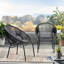 Chaise moderne d'extérieur en fer noir, l 28,01 po x L 26,28 po, H 31,83 po, structure polie