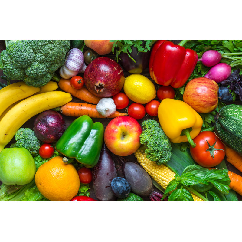 Fruits And Vegetables - Wrapped Canvas Print, 81cm H x 122cm W x 3.8cm D