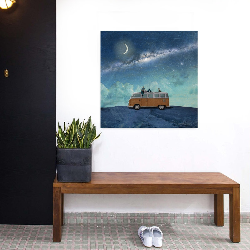 Stargazing, paysage abstrait contemporain, art naturel, H 32 po x l 32 po