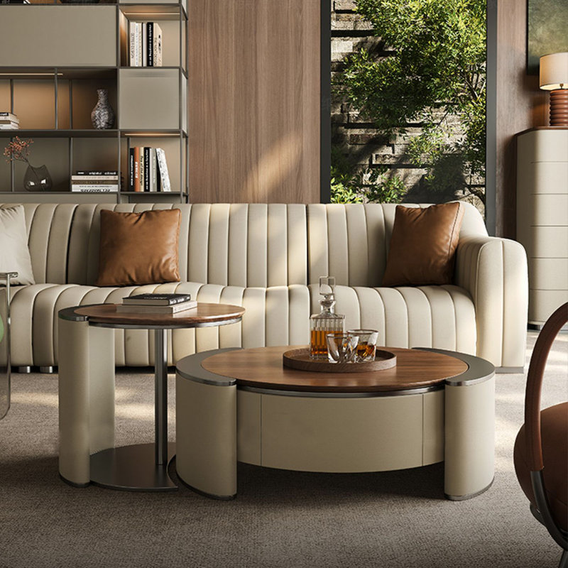 Ensemble de tables basses en noyer italien