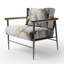 Fauteuil d'appoint à accoudoirs abstrait géométrique abstrait en marbre doré et vert I-267275267
