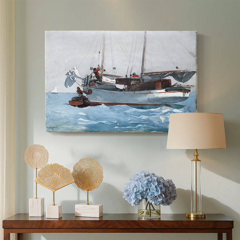 Sloop «Transport» (port de Gloucester) -Winslow Homer-Gallery, toile tendue-c. 1873, 8 x 12