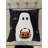 Halloween Ghost with Pumpkin Bucket Throw Pillow