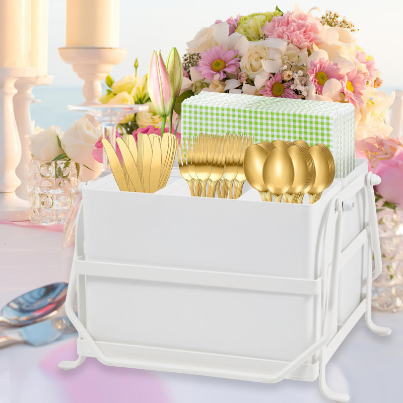Rangement pour ustensiles avec poignée Silverware Caddy, Blanc