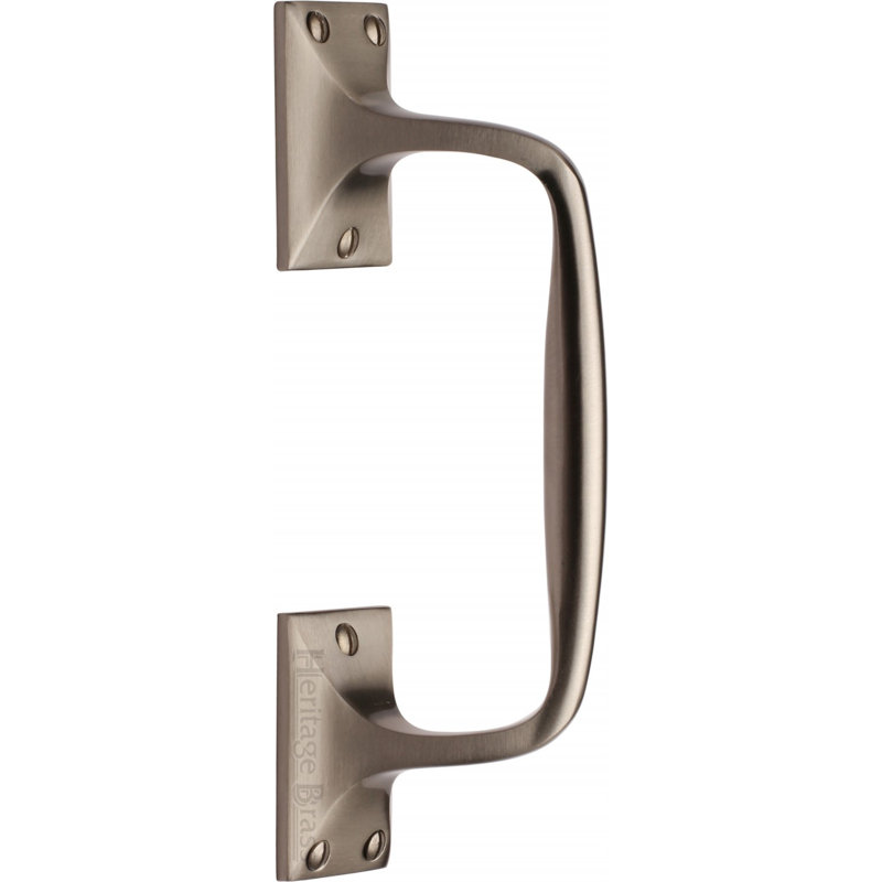 Heritage Brass Heritage Door Pull Handle Offset, 31 cm H, Satin Nickel