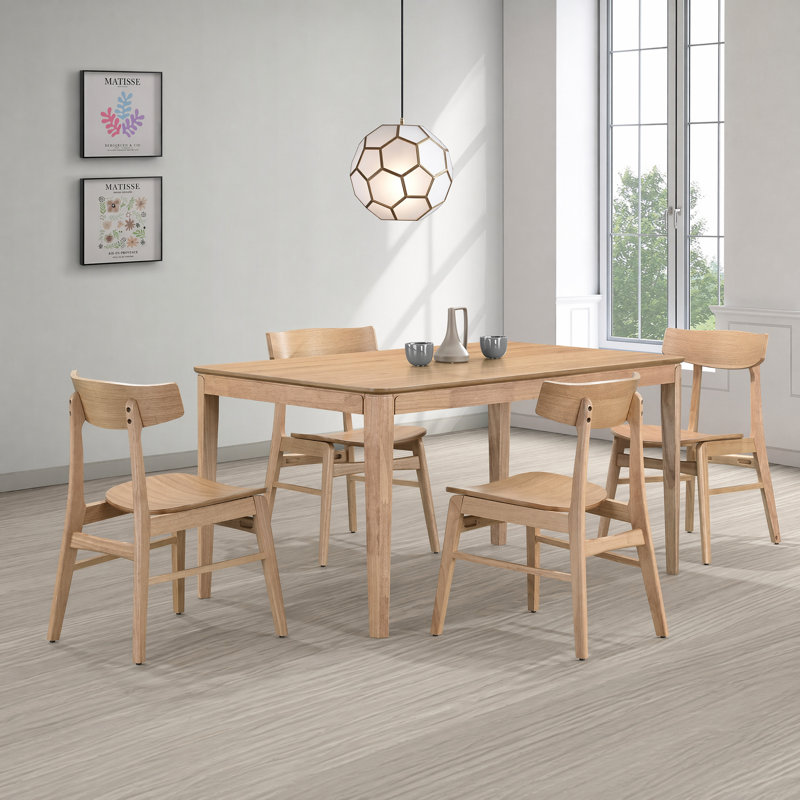 Ensemble repas 5 pièces Bristol avec chaises sculptées Bristol, Tan, 4