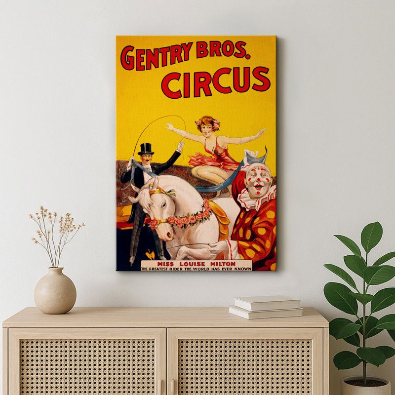 «Vintage Circus», affiche rétro, exposition de carnaval, impression sur toile encadrée, H 18 po x l 12 po x P 1,5 po