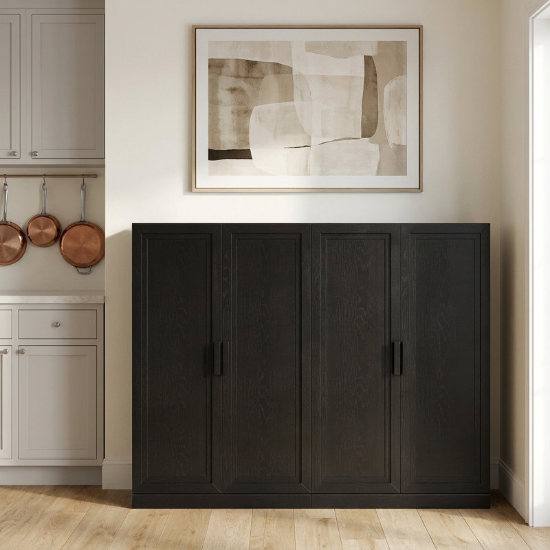 Armoire de rangement avec tablettes réglables Nashaya, Black, 1 PC-49"H