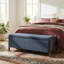 Banc de rangement rembourré 48 po avec pieds en bois massif 48 po-1883371488
