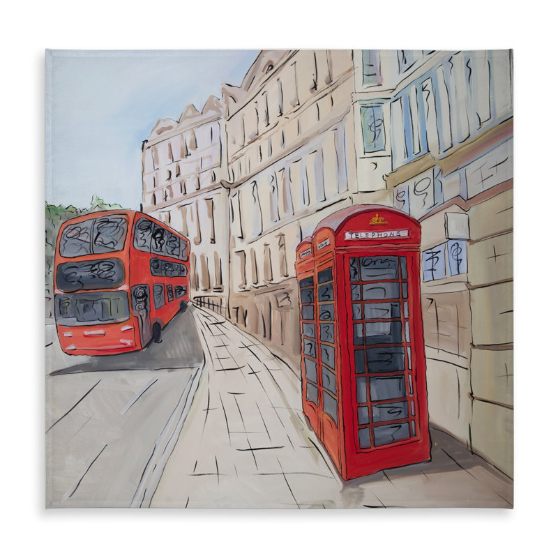London Bus and Telephone Booth Tablecloth | Red Street Decor