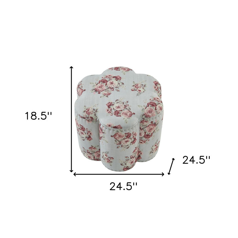 Repose-pieds 25 po en lin rose