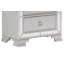 Modern Traditional Style 1pc Nightstand of 2 Drawers Embossed Textural Fronts Silver Finish Bed Side Table
