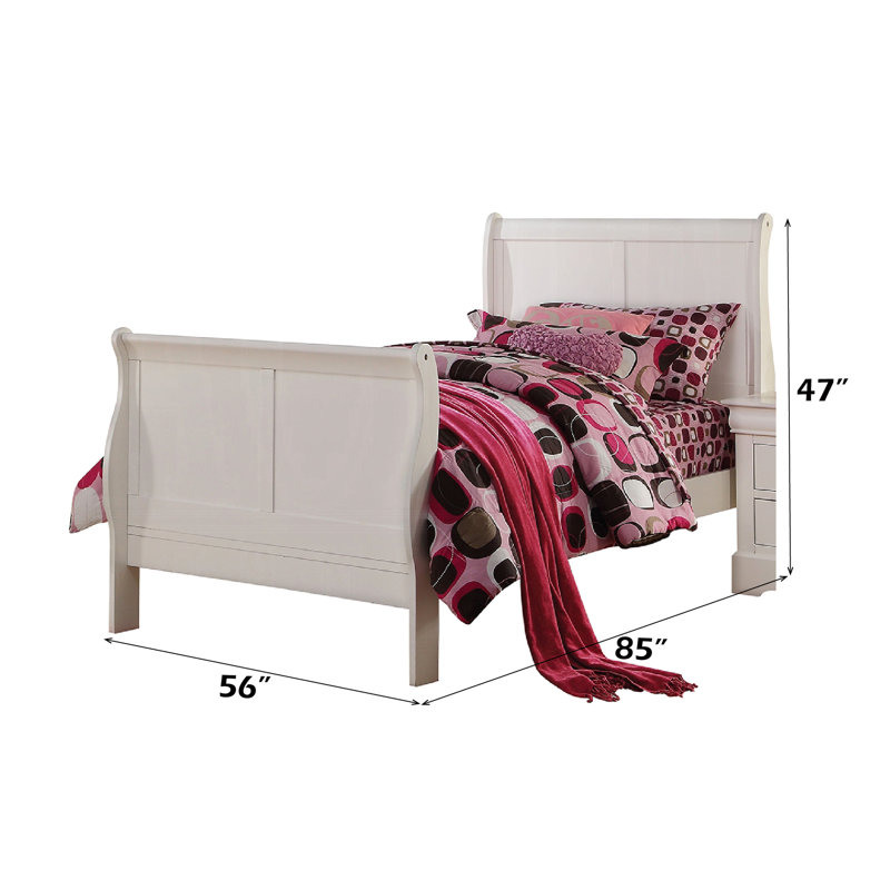 White Finish Full Bed, Wood Structure With 3 Slats, Box Spring Required, Solid Pine And Pb, 330lbs Weight Bearing, 85in Product Depth, 56in Width, 47in Height Size Bed In Finish, Construction Kd