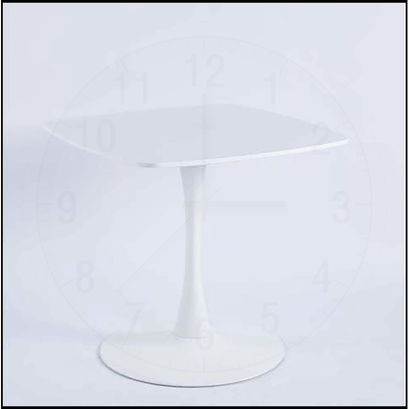 Table de salle à manger 31,5 pouces moderne blanche pour le salon et le café, stable et facile à assembler, Blanc mat